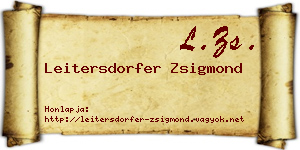 Leitersdorfer Zsigmond névjegykártya